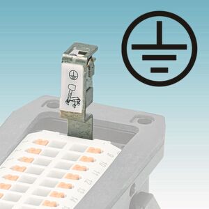 Bild 2: Signale und Leistung werden mit innovativer PE-Anbindung aus dem Kontakteinsatz sicherer übertragen. Bild 2: Signale und Leistung werden mit innovativer PE-Anbindung aus dem Kontakteinsatz sicherer übertragen.