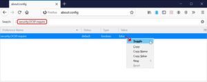 Das Standardverhalten von Firefox beim Fallback von OCSP-Stapling auf OCSP sichert den Nutzer nicht davor, widerrufenen Zertifikaten zu vertrauen; zum Glück kann der Benutzer das Standardverhalten deaktivieren. Das Standardverhalten von Firefox beim Fallback von OCSP-Stapling auf OCSP sichert den Nutzer nicht davor, widerrufenen Zertifikaten zu vertrauen; zum Glück kann der Benutzer das Standardverhalten deaktivieren.