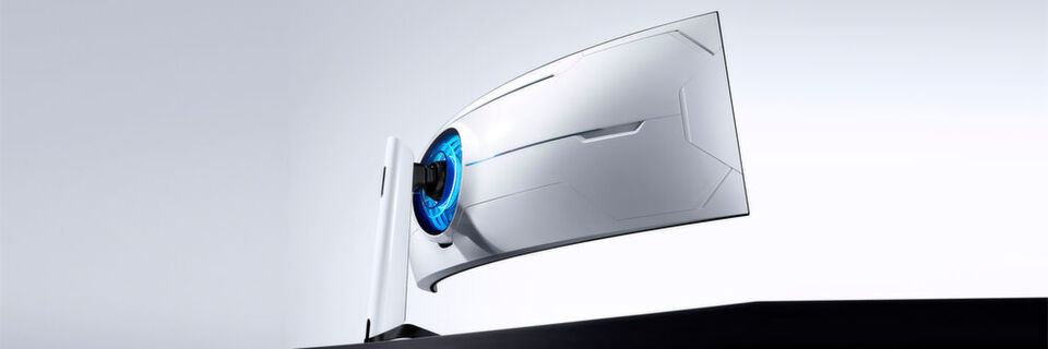 Das Spitzenmodell der Gaming-Monitore der Odyssee-Reihe von Samsung ist der 49-Zöller G9 mit DQHD-Auflösung. Die Beleuchtung auf der Rückseite gibt 52 Farben und fünf unterschiedliche Lichteffekte wieder. Das Spitzenmodell der Gaming-Monitore der Odyssee-Reihe von Samsung ist der 49-Zöller G9 mit DQHD-Auflösung. Die Beleuchtung auf der Rückseite gibt 52 Farben und fünf unterschiedliche Lichteffekte wieder.