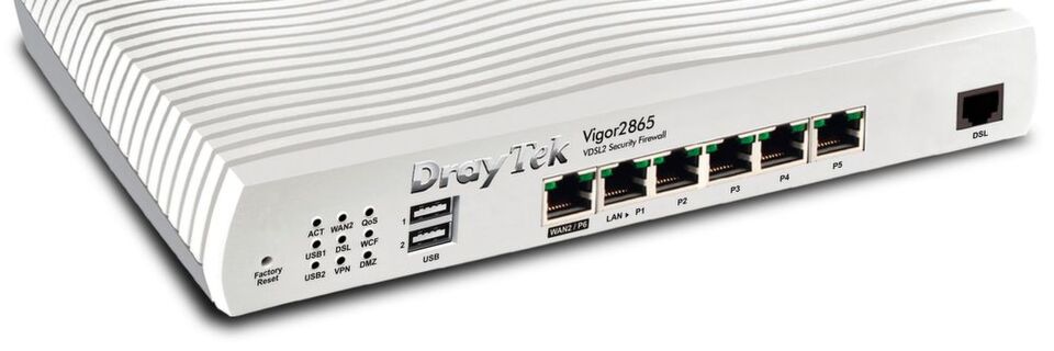 Der Vigor 2865 besitzt eine integrierte Firewall. Der Vigor 2865 besitzt eine integrierte Firewall.