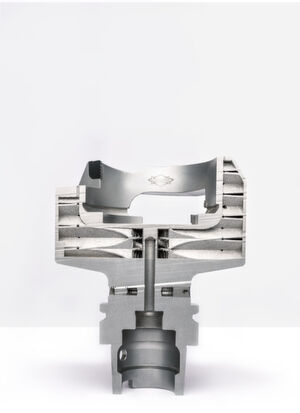 The honeycomb structure inside the tool can be realised thanks to additive manufacturing. The honeycomb structure inside the tool can be realised thanks to additive manufacturing.