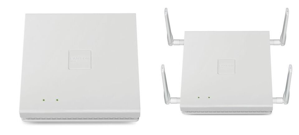 Die Wi-Fi-6-Access-Points LX-6400 und LX-6402 unterscheiden sich durch ihre Antennenanordnung. Der LX-6402 verfügt über vier externe Dual-Band-Rundstrahler-Antennen, beim LX-6400 sind acht Antennen im Gehäuse integriert. Die Wi-Fi-6-Access-Points LX-6400 und LX-6402 unterscheiden sich durch ihre Antennenanordnung. Der LX-6402 verfügt über vier externe Dual-Band-Rundstrahler-Antennen, beim LX-6400 sind acht Antennen im Gehäuse integriert.