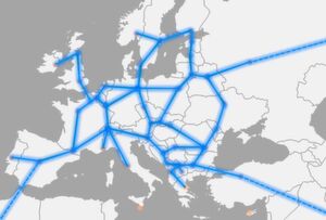 Möglicher Verlaufsplan eines paneuropäischen Hyperloop-Netzes: Die Hyperloop-Firmen Hardt, HyperPoland, Transpod und Zeleros Hayperloop arbeiten mit dem European Committee for Standardization (CEN) und dem European Committee for Electrotechnical Standardization (CENELEC) zusammen, um einen einheitlichen Standard für die Hochgeschwindigkeitsstrecke zu erarbeiten. Möglicher Verlaufsplan eines paneuropäischen Hyperloop-Netzes: Die Hyperloop-Firmen Hardt, HyperPoland, Transpod und Zeleros Hayperloop arbeiten mit dem European Committee for Standardization (CEN) und dem European Committee for Electrotechnical Standardization (CENELEC) zusammen, um einen einheitlichen Standard für die Hochgeschwindigkeitsstrecke zu erarbeiten.