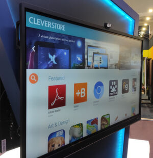 Die Displays für den Bildungssektor wie das Impact Plus haben über den Cleverstore Zugriff auf passende Android-Apps. Die Displays für den Bildungssektor wie das Impact Plus haben über den Cleverstore Zugriff auf passende Android-Apps.
