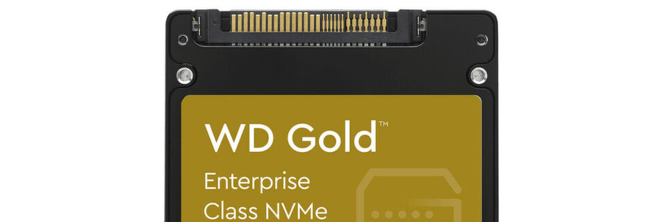 Western Digital bietet die WD Gold NVMe-SSDs mit vier verschiedenen Speichergrößen an: 960 GB, 1,92 TB, 3,84 TB und 7,68 TB. Die 2,5-Zoll-SSDs mit U.2-Schnittstelle ist für den Einsatz als primärer Speicher in Servern konzipiert. Western Digital bietet die WD Gold NVMe-SSDs mit vier verschiedenen Speichergrößen an: 960 GB, 1,92 TB, 3,84 TB und 7,68 TB. Die 2,5-Zoll-SSDs mit U.2-Schnittstelle ist für den Einsatz als primärer Speicher in Servern konzipiert.
