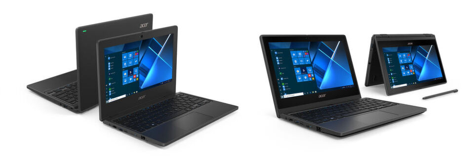 Fit für den harten Alltag in der Schule: Das 11,6-Zoll-Clamshell-Notebook Travelmate B3 und die Convertible-Variante Spin B3 haben robuste Gehäuse, die den US-Militärstandard MIL-STD 810G erfüllen. Fit für den harten Alltag in der Schule: Das 11,6-Zoll-Clamshell-Notebook Travelmate B3 und die Convertible-Variante Spin B3 haben robuste Gehäuse, die den US-Militärstandard MIL-STD 810G erfüllen.
