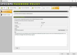 Specops Password Policy bietet mit Blacklist Express und Blacklist Complete mächtige Funktionen, um kompromittierte Passwörter aus AD zu verbannen. Specops Password Policy bietet mit Blacklist Express und Blacklist Complete mächtige Funktionen, um kompromittierte Passwörter aus AD zu verbannen.