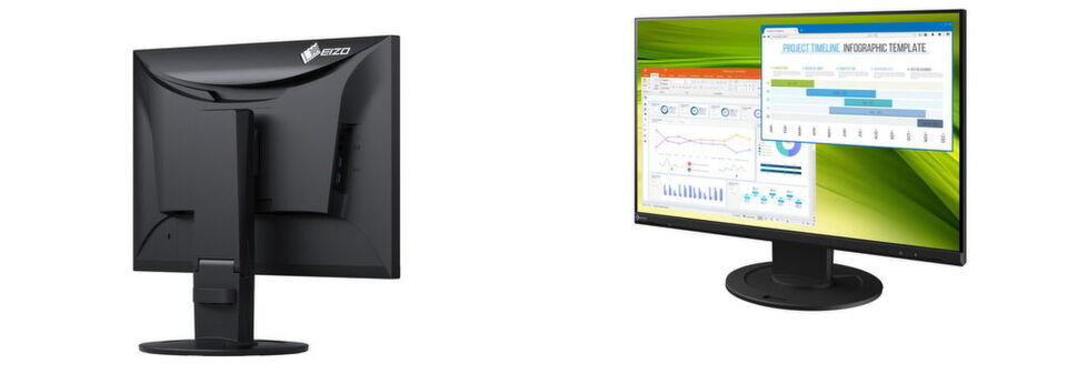 Der FlexScan EV2360 stellt auf 22,5 Zoll Diagonale eine Auflösung von 1.920 x 1.200 Bildpunkten dar. Er ist der kleinste unter den nahezu rahmenlosen Monitoren des japanischen Herstellers. Der FlexScan EV2360 stellt auf 22,5 Zoll Diagonale eine Auflösung von 1.920 x 1.200 Bildpunkten dar. Er ist der kleinste unter den nahezu rahmenlosen Monitoren des japanischen Herstellers.