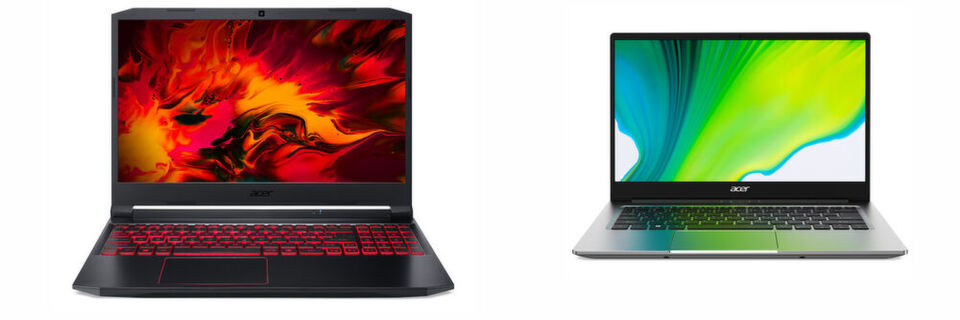 Beim Gaming-Notebook Nitro 5 bietet Acer eine Variante mit AMD Ryzen 4000H und eine mit Intel Core-H-CPUs der 10 Generation an. Im neu vorgestellten Swift 3 mit AMD-CPU steckt die sparsame U-Varante des Ryzen 4000. Beim Gaming-Notebook Nitro 5 bietet Acer eine Variante mit AMD Ryzen 4000H und eine mit Intel Core-H-CPUs der 10 Generation an. Im neu vorgestellten Swift 3 mit AMD-CPU steckt die sparsame U-Varante des Ryzen 4000.