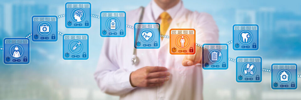 Die Blockchain eignet sich vor allem zur Dokumentation von Gesundheitsinformationen, Verwendung im Bereich Bonusprogramme der Krankenkassen, Qualitätssicherung im Krankenhaus, Vereitlung von Medikamentenfälschungen, Sicherheit in der Steuerung von Medizinprodukten, Betrugsvermeidung in der Rezeptabrechnung oder für klinische Studien. Die Blockchain eignet sich vor allem zur Dokumentation von Gesundheitsinformationen, Verwendung im Bereich Bonusprogramme der Krankenkassen, Qualitätssicherung im Krankenhaus, Vereitlung von Medikamentenfälschungen, Sicherheit in der Steuerung von Medizinprodukten, Betrugsvermeidung in der Rezeptabrechnung oder für klinische Studien.