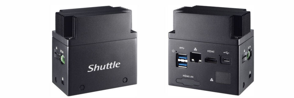 Die Mini-PCs aus Shuttles EN01-Serie sind für den industiellen Einsatz bestimmt. Die handtellergroßen Komplett-PCs sind passiv gekühlt und für die Hutschienenmontage geeignet. Die Mini-PCs aus Shuttles EN01-Serie sind für den industiellen Einsatz bestimmt. Die handtellergroßen Komplett-PCs sind passiv gekühlt und für die Hutschienenmontage geeignet.