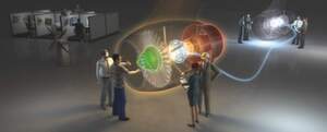 Idealsituation der Virtuellen Realität: Mitarbeiter verschiedener Disziplinen sowie Kunden können an der virtuellen Darstellung diskutieren. Den Blechspezialisten genügt hier sicherlich eine dreidimensionale Darstellung auf einer Projektionswand, denn auch so lässt sich die Kommunikation untereinander verbessern. Bild: Icido