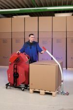 Eine Bedingung bei der neuesten Ergopack-Umreifungsanlage war, dass das System mobil und damit netzunabhängig sein musste. 