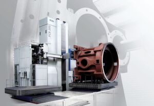 Für die präzise Bearbeitung großer Bauteile aus Guss oder Stahl, beispielsweise in der Energietechnik sowie im Werkzeug- und Formenbau, sind leistungsfähige Großfräsmaschinen gefragt. In möglichst nur zwei Aufspannungen sollen die Bauteile schnell und genau komplett bearbeitet werden. (Bild: Union)