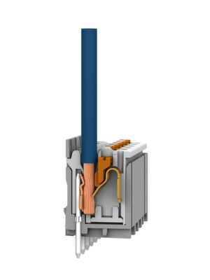 Mit dem glasfaserverstärkten Kunststoff Polyphthalamid (PAA-GF) lassen sich kleinere Bauformen realisieren, da aufgrund der höheren Festigkeit ein selbsttragender Kontakteinsatz nicht mehr notwendig ist. (Bild:Wago) Mit dem glasfaserverstärkten Kunststoff Polyphthalamid (PAA-GF) lassen sich kleinere Bauformen realisieren, da aufgrund der höheren Festigkeit ein selbsttragender Kontakteinsatz nicht mehr notwendig ist. (Bild:Wago)