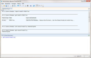 Nach dem Befehl Befehl „set-executionpolicy RemoteSigned“ lassen sich Ausführungsrichtlinien mit dem CMDlet „Set-ExecutionPolicy“ ändern und mittels „get-executionpolicy“ anzeigen. Nach dem Befehl Befehl „set-executionpolicy RemoteSigned“ lassen sich Ausführungsrichtlinien mit dem CMDlet „Set-ExecutionPolicy“ ändern und mittels „get-executionpolicy“ anzeigen.