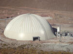 The finished dome has a diametre of 140 metre and a height of 59 metre, and, according to Geometrica, is the largest dome of this kind in South America. 