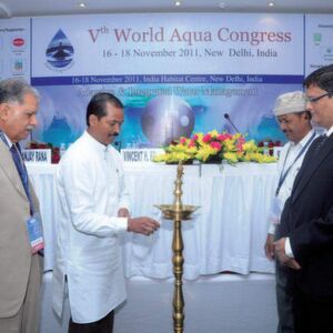 (LtoR) Dr. D. K. Chadha, Ex-Chairman CGWA; V. H. Pala, Minister of Water Resources & Minority Affairs (GOI); S. Dhabai, Chief Functionary of CRDC; and S. Sethi, MD, Subhash Projects and Marketing (Picture: PROCESS India)
