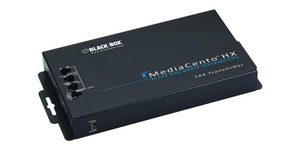 Der Mediacento HX ist laut Hersteller Black Box in der Lage, 7.1-HD-Signale verlustfrei über CATx-Kabel zu übertragen. Der Mediacento HX ist laut Hersteller Black Box in der Lage, 7.1-HD-Signale verlustfrei über CATx-Kabel zu übertragen.