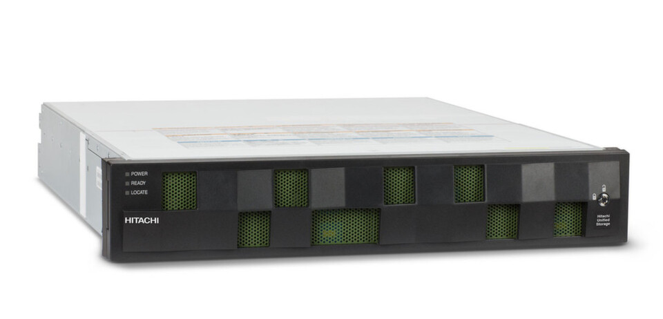 Hitachi Universal Storage in der Basiskonfiguration mit 12 Laufwerken. Hitachi Universal Storage in der Basiskonfiguration mit 12 Laufwerken.