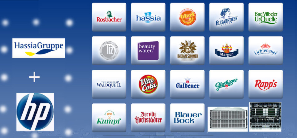 Die Marken der Hassia-Gruppe im Überblick; das HP-Logo und die HP-Produkte sind von DataCenter-Insider dazugemogelt. Die Marken der Hassia-Gruppe im Überblick; das HP-Logo und die HP-Produkte sind von DataCenter-Insider dazugemogelt.
