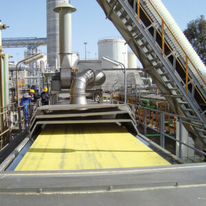 A proud two metres is the width measurement of a typical cooling belt for sulphur. A proud two metres is the width measurement of a typical cooling belt for sulphur.