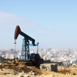 An oil pump just outside of Baku, Azerbaijan.