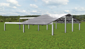 Virtuelle Darstellung des leicht bauenden Schnellmontagesystems BKB-Solar- Profil zum einfachen und kostensparenden Aufbau von Solaranlagen. Virtuelle Darstellung des leicht bauenden Schnellmontagesystems BKB-Solar- Profil zum einfachen und kostensparenden Aufbau von Solaranlagen.