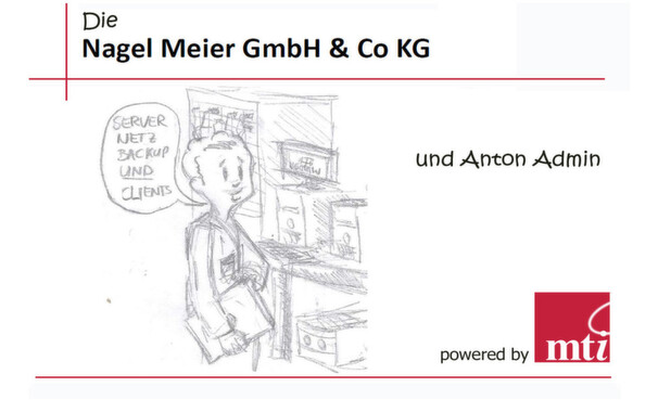 Der geplagte Held dieser frei erfundenen, aber ebenso typischen Situation ist Anton Admin. Erzählt wird sie in der Regel von Stefan Fehr, Technical Account Manager bei MTI, der sie auch gezeichnet hat. Der geplagte Held dieser frei erfundenen, aber ebenso typischen Situation ist Anton Admin. Erzählt wird sie in der Regel von Stefan Fehr, Technical Account Manager bei MTI, der sie auch gezeichnet hat.