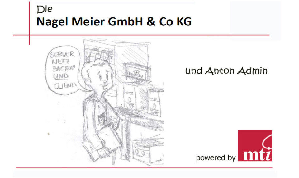 Der geplagte Held dieser frei erfundenen, aber ebenso typischen Situation ist Anton Admin. Erzählt wird sie in der Regel von Stefan Fehr, Technical Account Manager bei MTI, der sie auch gezeichnet hat. Der geplagte Held dieser frei erfundenen, aber ebenso typischen Situation ist Anton Admin. Erzählt wird sie in der Regel von Stefan Fehr, Technical Account Manager bei MTI, der sie auch gezeichnet hat.