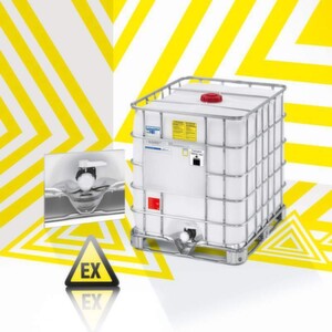 Carbon-Nano-Tubes im Nano-Flansch des Ecobulks MX-EX antistatischvermeiden eine elektrostatische Aufladung des Mediums – besteVoraussetzung für den sicheren Einsatz in Ex-Zonen. Carbon-Nano-Tubes im Nano-Flansch des Ecobulks MX-EX antistatischvermeiden eine elektrostatische Aufladung des Mediums – besteVoraussetzung für den sicheren Einsatz in Ex-Zonen.