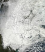 Das Satellitenbild zeigt Sandy über der US-Ostküste