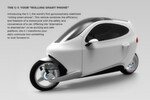 Das C1 von Lit Motors: zwei Gyroskope sorgen dafür, dass der elektrische Zweiradkabinenroller nicht umfallen kann - auch nicht bei einem Unfall