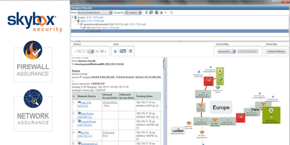 Die Compliance-Tools Firewall Assurance und Network Assurance von Skybox Security sollen in Version 6.5 die Analyse von Firewall- und Netzwerk-Compliance-Regeln vereinfachen und konkrete Handlungsempfehlungen geben. Die Compliance-Tools Firewall Assurance und Network Assurance von Skybox Security sollen in Version 6.5 die Analyse von Firewall- und Netzwerk-Compliance-Regeln vereinfachen und konkrete Handlungsempfehlungen geben.