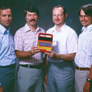 TI's Speak & Spell Team 1978: Gene Frantz, Richard Wiggins, Paul Breedlove, Larry Brantingham (from left to right)