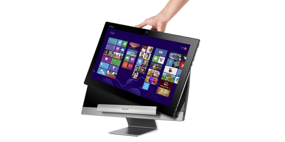 Wird der Transformer AiO von der Docking-Station entfernt, kann er als Tablet genutzt werden. Wird der Transformer AiO von der Docking-Station entfernt, kann er als Tablet genutzt werden.