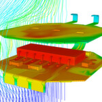 Bild 1: Wärmeverteilung auf einem Flexboard, dargestellt mit dem Simulationsprogramm 6SigmaET
