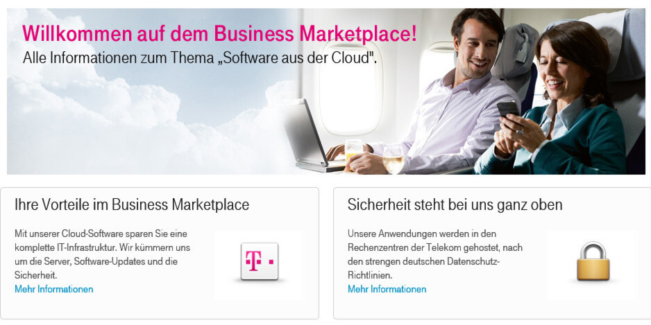 Der Business Marketplace der Deutschen Telekom: Cloud Services namhafter Anbieter aus einer Hand: eine Abrechnung, ein SLA und die notwendige Konnektivität. Der Business Marketplace der Deutschen Telekom: Cloud Services namhafter Anbieter aus einer Hand: eine Abrechnung, ein SLA und die notwendige Konnektivität.