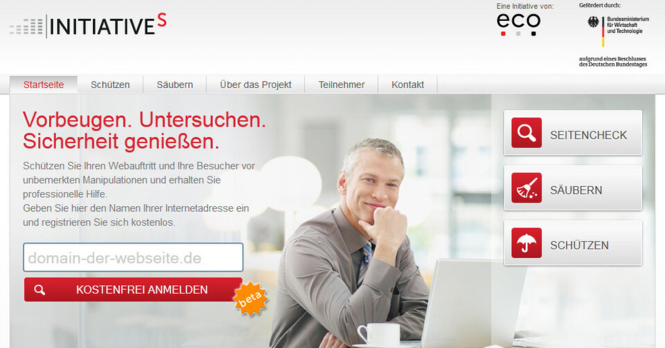 Mit dem Webseiten-Check der Initiative-S können Schwachstellen in Websites aufgedeckt werden, die in der Cloud betrieben werden. Mit dem Webseiten-Check der Initiative-S können Schwachstellen in Websites aufgedeckt werden, die in der Cloud betrieben werden.