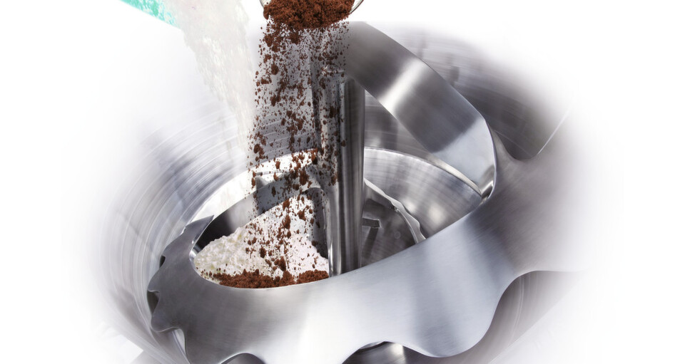 Flavourings for milk shakes or fruit gums can be mixed by the patented Sinconvex mixing tool of Amixon. Flavourings for milk shakes or fruit gums can be mixed by the patented Sinconvex mixing tool of Amixon.