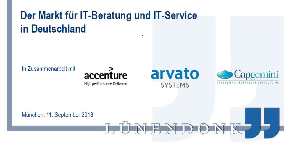 Lünendonk-Studie "Der Markt für IT-Beratung und IT-Service in Deutschland" sieht IT-Budgets für 2014 mit steigender Tendenz. Lünendonk-Studie "Der Markt für IT-Beratung und IT-Service in Deutschland" sieht IT-Budgets für 2014 mit steigender Tendenz.