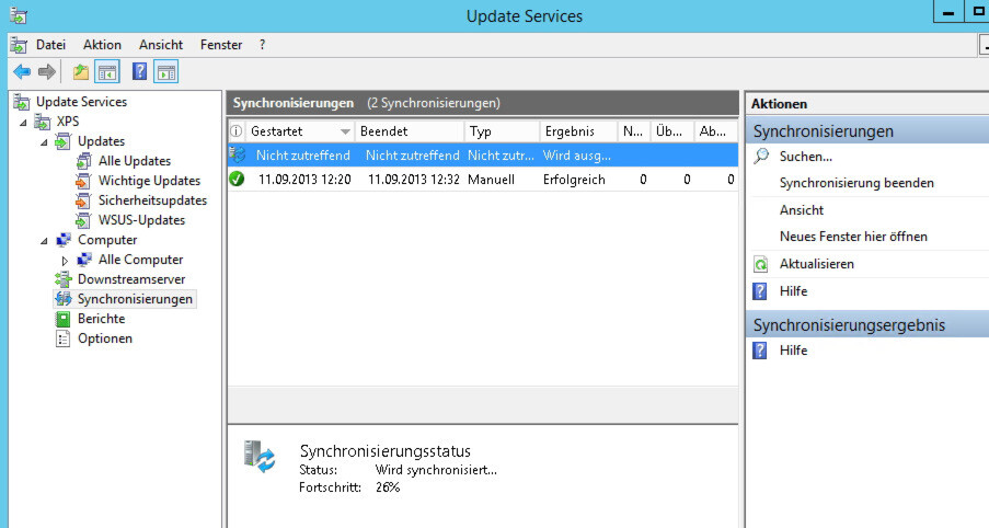 WSUS will richtig eingerichtet und mit Microsofts Update-Server synchronisiert sein. WSUS will richtig eingerichtet und mit Microsofts Update-Server synchronisiert sein.