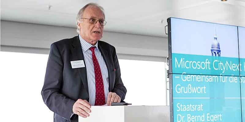 Der Hamburger Staatsrat Dr. Bernd Egert hielt auf dem CityNext-Kongress die Eröffnungsrede Der Hamburger Staatsrat Dr. Bernd Egert hielt auf dem CityNext-Kongress die Eröffnungsrede