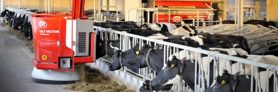 Lely Vector soll Kühe glücklich machten: Mit automatischen Fütterungssystemen und den Lely Astronaut Melkrobotern bekommen Milchkühe das Rundum-Sorglos-Paket. Lely Vector soll Kühe glücklich machten: Mit automatischen Fütterungssystemen und den Lely Astronaut Melkrobotern bekommen Milchkühe das Rundum-Sorglos-Paket.