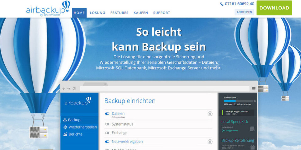 Teamviewer betritt mit Airbackup Neuland und bietet eine Online-Backup-Lösung für kleine und mittelständische Unternehmen. Teamviewer betritt mit Airbackup Neuland und bietet eine Online-Backup-Lösung für kleine und mittelständische Unternehmen.