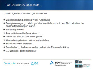 Aus einem Vortrag von Kort-Hinrich Heumann, Chef des Bereichs Data Center Services beim TÜV Rheinland der Veranstaltungsreihe „Datacenter Experience“. Gravierende Fehler lassen sich aber schon bei der Standortwahl machen. Aus einem Vortrag von Kort-Hinrich Heumann, Chef des Bereichs Data Center Services beim TÜV Rheinland der Veranstaltungsreihe „Datacenter Experience“. Gravierende Fehler lassen sich aber schon bei der Standortwahl machen.