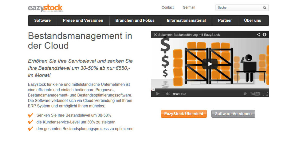EazyStock ist eine Cloud-Lösung, die für kleine und mittelständische Unternehmen optimiert wurde und die Bestandsplanung und die Lagerverwaltung erleichtern soll. EazyStock ist eine Cloud-Lösung, die für kleine und mittelständische Unternehmen optimiert wurde und die Bestandsplanung und die Lagerverwaltung erleichtern soll.