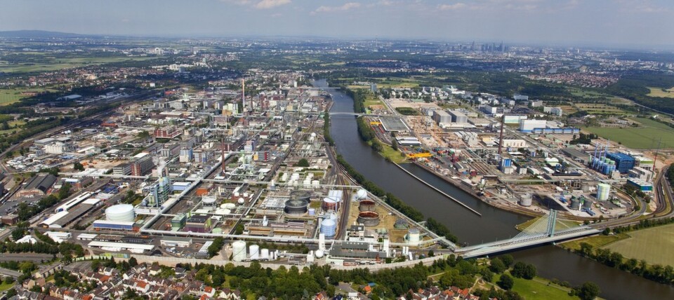 Aerial view of the site at the Industriepark Hoechst Aerial view of the site at the Industriepark Hoechst