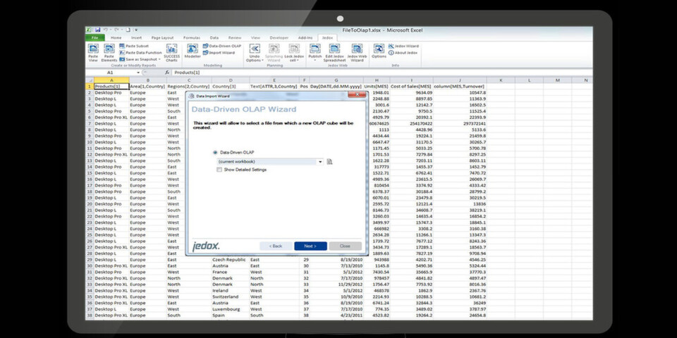 Jedox 5.1 bereitet Excel-Daten abteilungsübergreifend auf mit einfacher Modellierung, Spreadsheet-Oberfläche im Web zur Erstellung von Dashboards und Analysen sowie Integrations- und Administrationsfunktionalität. Jedox 5.1 bereitet Excel-Daten abteilungsübergreifend auf mit einfacher Modellierung, Spreadsheet-Oberfläche im Web zur Erstellung von Dashboards und Analysen sowie Integrations- und Administrationsfunktionalität.