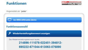 Sollte ein Mitarbeiter das Kennwort für sein mit Bitlocker geschütztes System vergessen, hilft BitTruster mit einem Selbsthilfe-Support-Portal weiter. Sollte ein Mitarbeiter das Kennwort für sein mit Bitlocker geschütztes System vergessen, hilft BitTruster mit einem Selbsthilfe-Support-Portal weiter.
